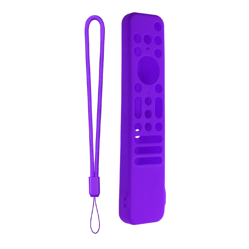 Silicone Remote Control Cover Protector Anti-slip Protective Case with Lanyard Shockproof for SONY RMF-TX810U TX811U TX910U