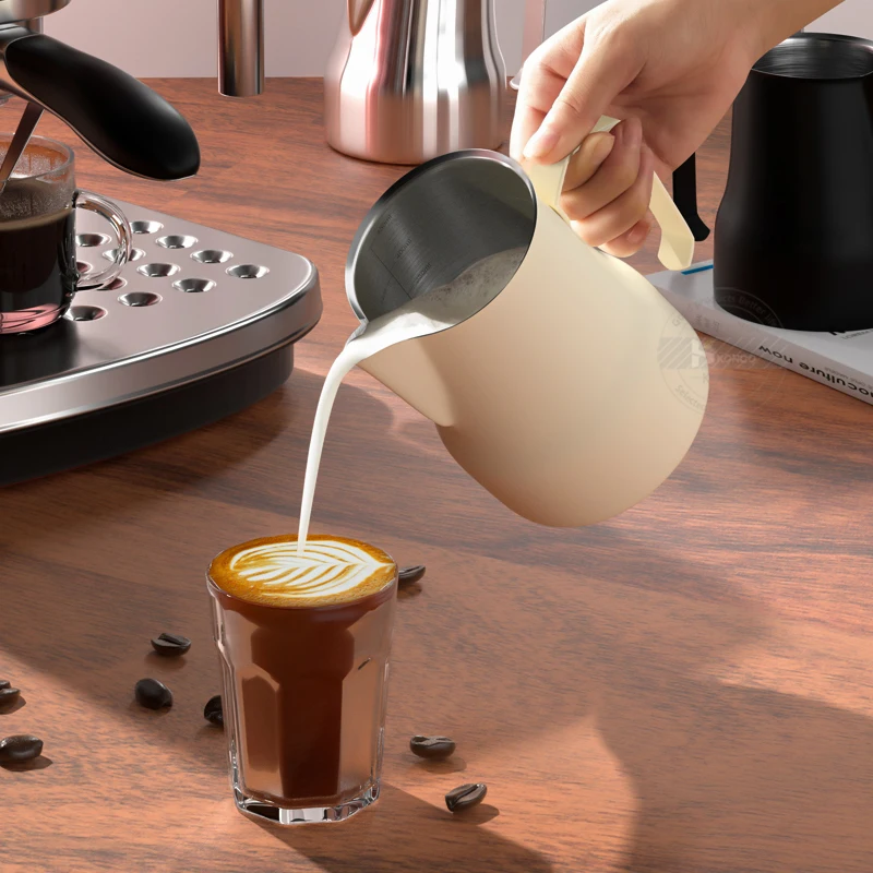 Milk Frother Jug Milk Frothing Jug Milk Frothing Pitcher Jug 350/500ML Stainless Steel Coffee Milk Frothing Jug for Espresso Latte Art Barista Steam