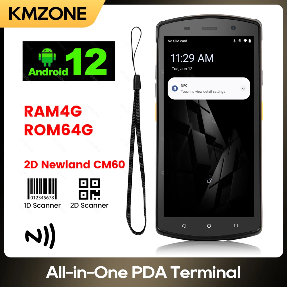 5.7 Pollici Android 12 Pos Pda Terminal Data Collector 1D 2D Barcode Qr Scanner Lettore Nfc Touch Screen Memoria Di Marcia 4Gb + 46Gb