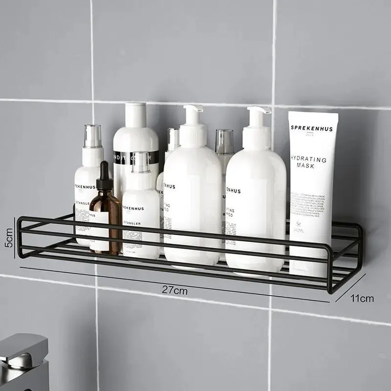 Non-Perforated Self-Adhesive Bathroom Sink Kitchen Countertop Triangular Rectangular Hollow Shelf Bathroom Supplies Storage Rack
