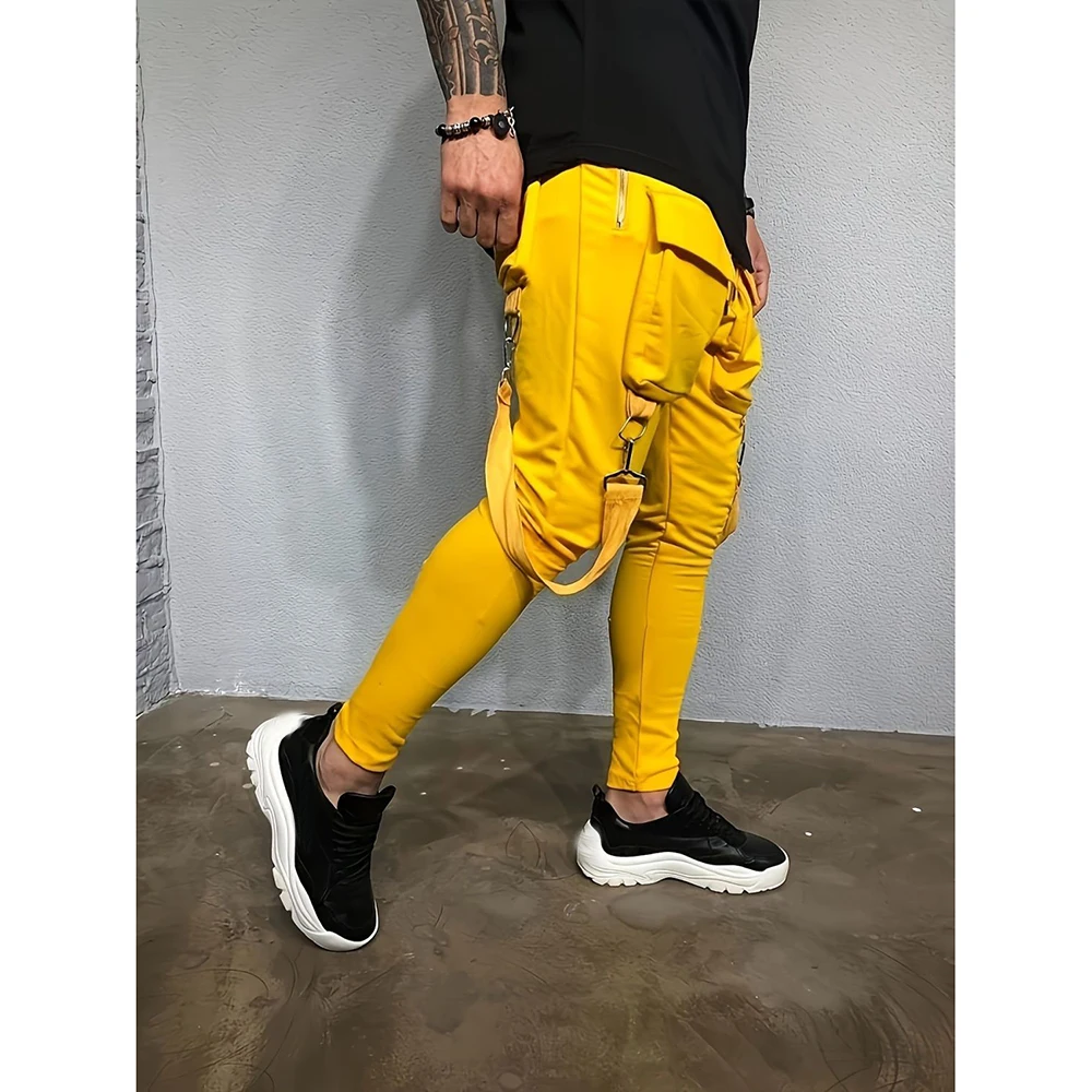 Men Cargo Pants Invisible Open Crotch Outdoor Sex  Autumn Fashion Hip Hop Casual Pants Sweatpants Erotic Trousers