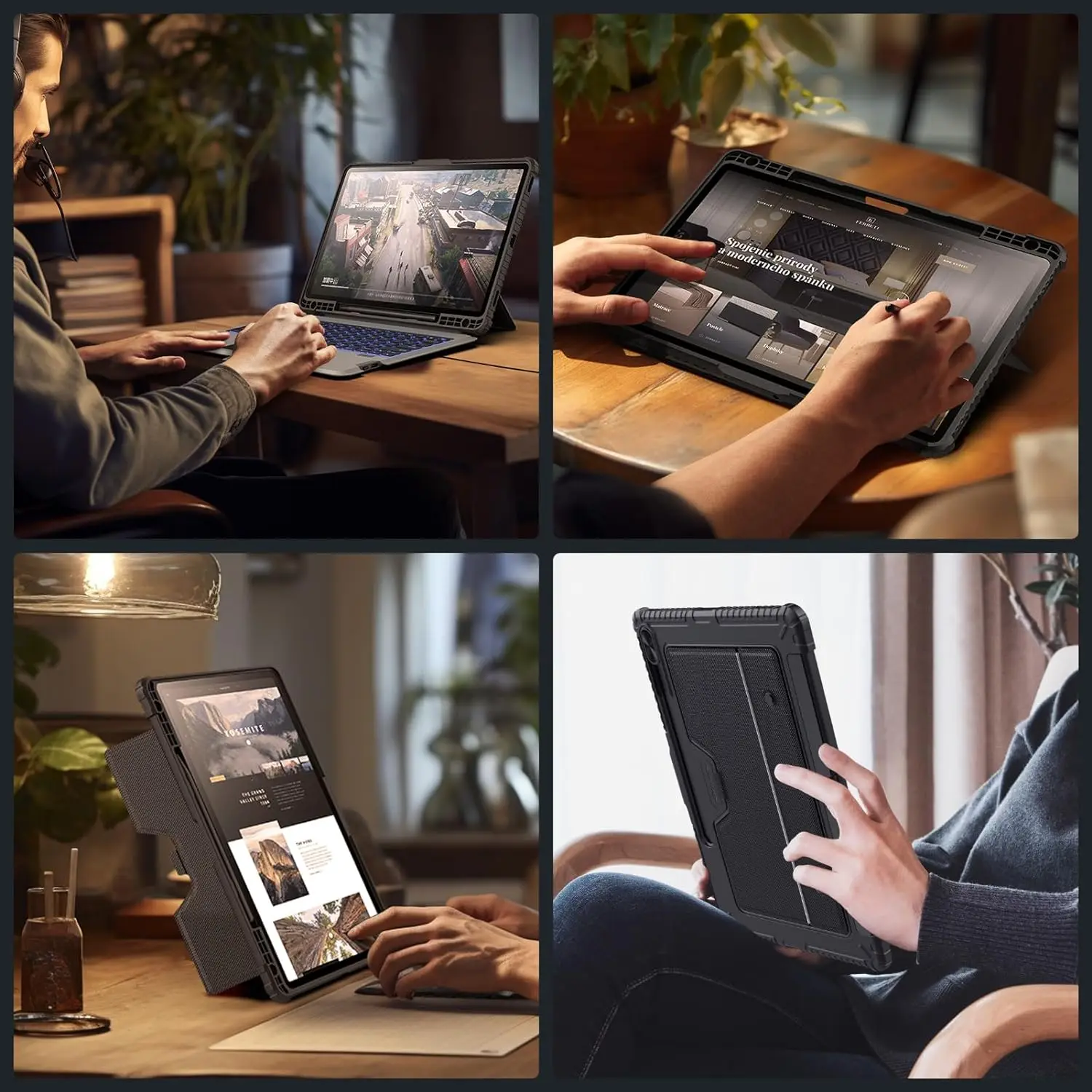 Nillkin-multi-angle Trackpad Backlit Keyboard Case para Samsung Galaxy Tab s9 Plus Bluetooth - Imagem 4
