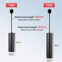 Led Track Light Set Ceiling Pendant Lamp 10W/15W Spot Lights 110V 220V Rail Light Hanging Lamp for Kitchen Living Room Bedroom 2