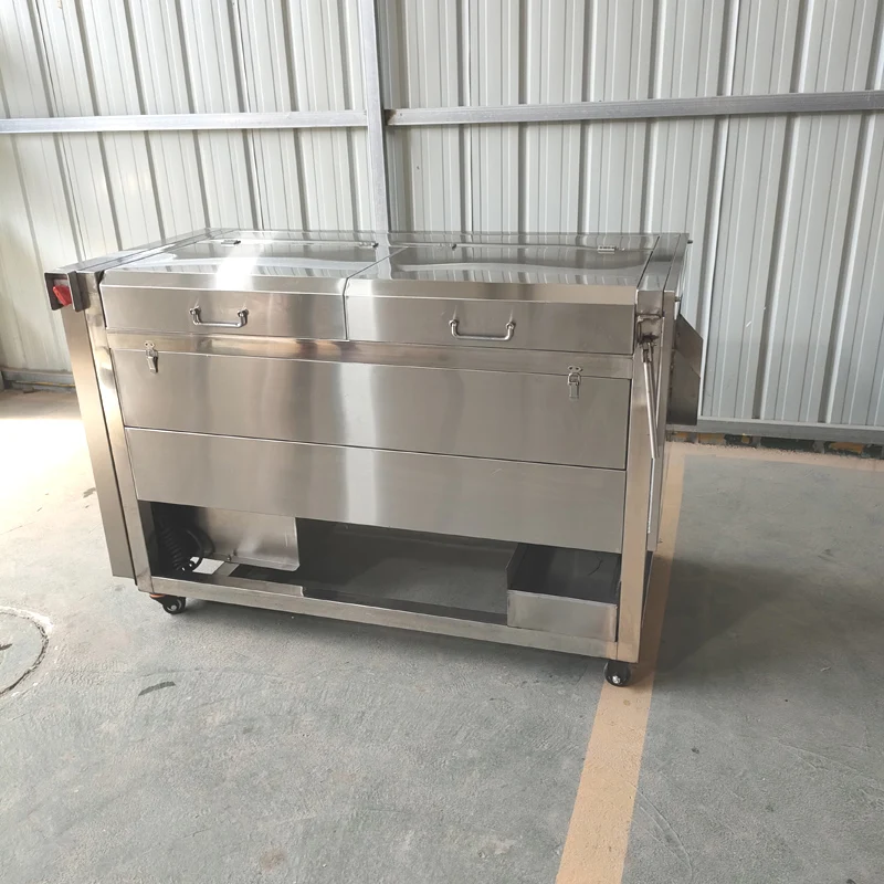 Electric Fruit Vegetable Skin Washing Peeler Automatic 200KG / H Potato Carrot Cleaning Peeling Machine Sweet Potato Ginger 5