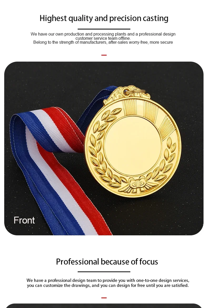 Description Picture 6 of item65MM Metal Medals Award Sports Game Competition Winner Medal Souvenirs Free Color Printed or Engraved Personalized Customized