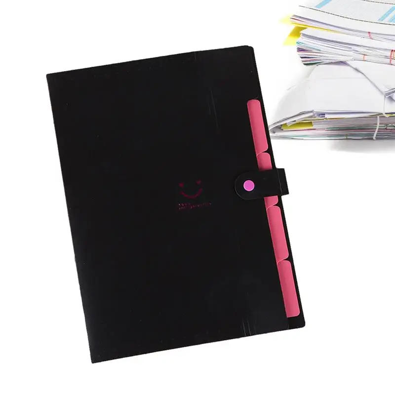 

A4 Folder Organiser Expandable A4 Waterproof Document Holder Dustproof File Organiser With 5 Pockets & 4 Tabs Large Capacity