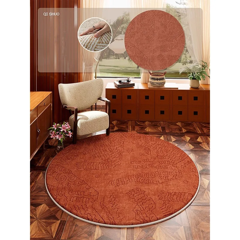 Retro Simple Living Room Carpet Square Line Art Design Round Bedroom Rug Home Decoration Sofa Coffee Table Mat 러그 Ковер Alfombra