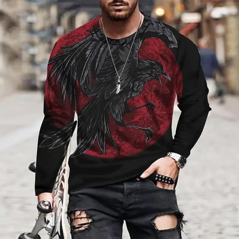 thumbnail image 1 of Camiseta de cuello redondo para hombre, sudaderas holgadas, camisetas de manga larga de una pieza, venta de alta marca, divertidas, tallas S y XXL, emo, nuevas, 1 of 4