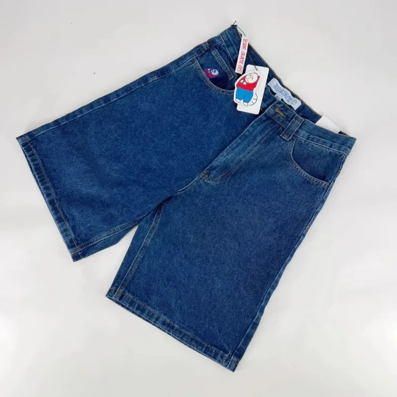 Baggy Shorts Harajuku Hip Hop Cartoon Graphic Embroider Retro Denim Shorts Y2k Gym Basketball Men Streetwear denim shorts