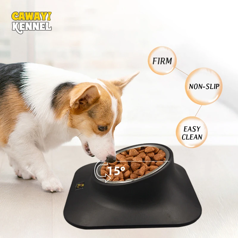 

CAWAYI KENNEL Easy To Clean Stainless Steel Cat Bowl Dog Food Water Bowls Cats Dogs Double Single Pet Dogs Feeding Feeder Bowl