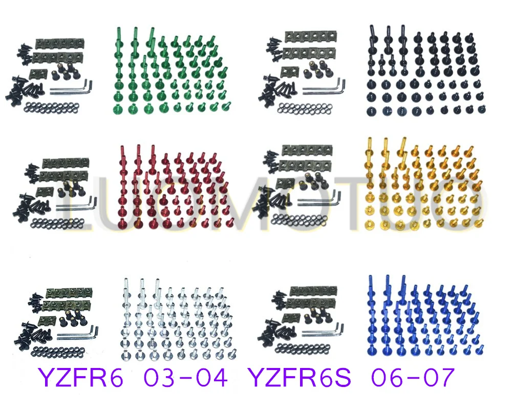 

CNC Complete Fairing Bolts Bodywork Screws Nuts Kit Fit For Yamaha YZF R6 2003-2004 YZF R6S 2006-2007