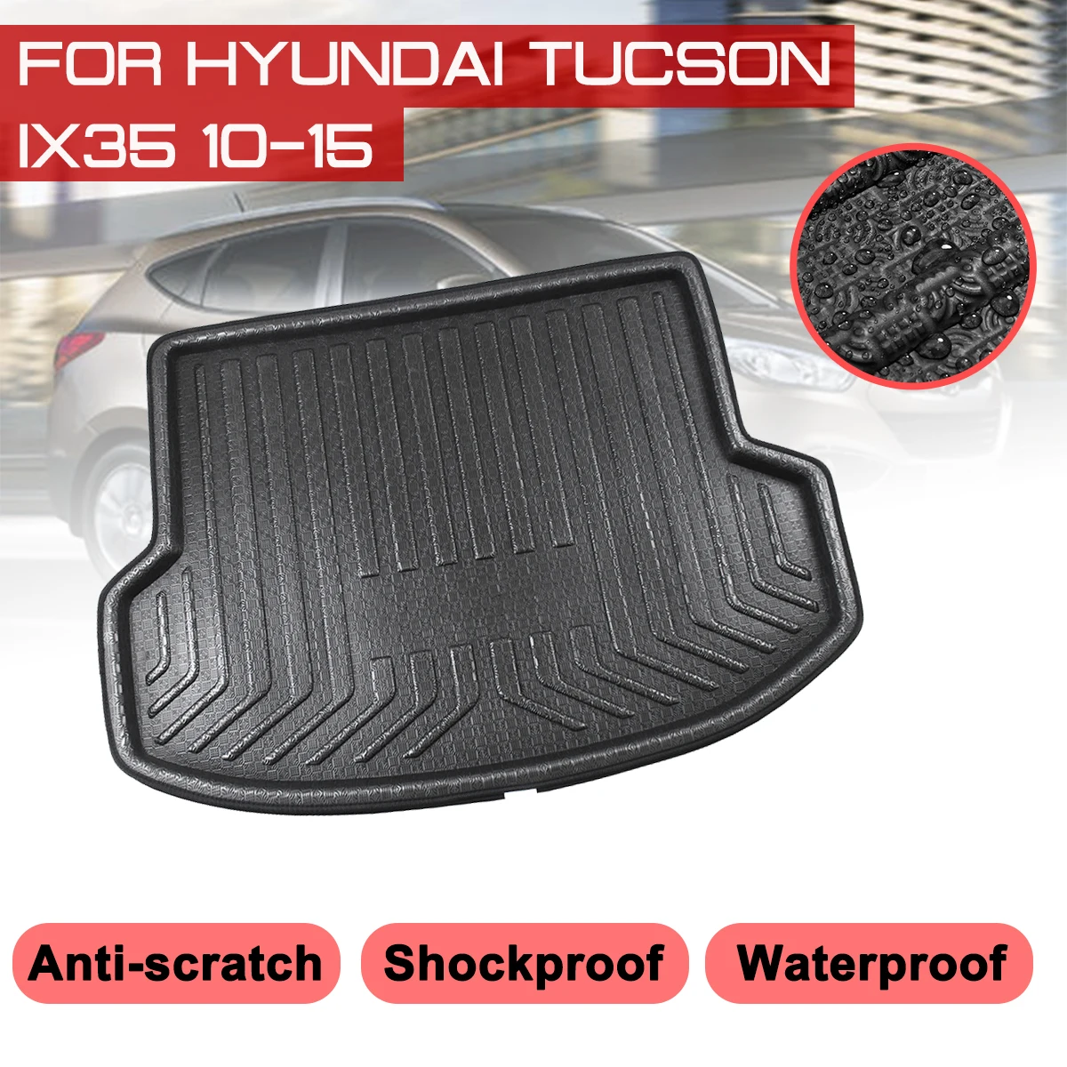 

Для Hyundai Tucson IX35 2010 2011 2012 2013 2014 2015 автомобильный напольный коврик Ковер задний багажник защита от грязи