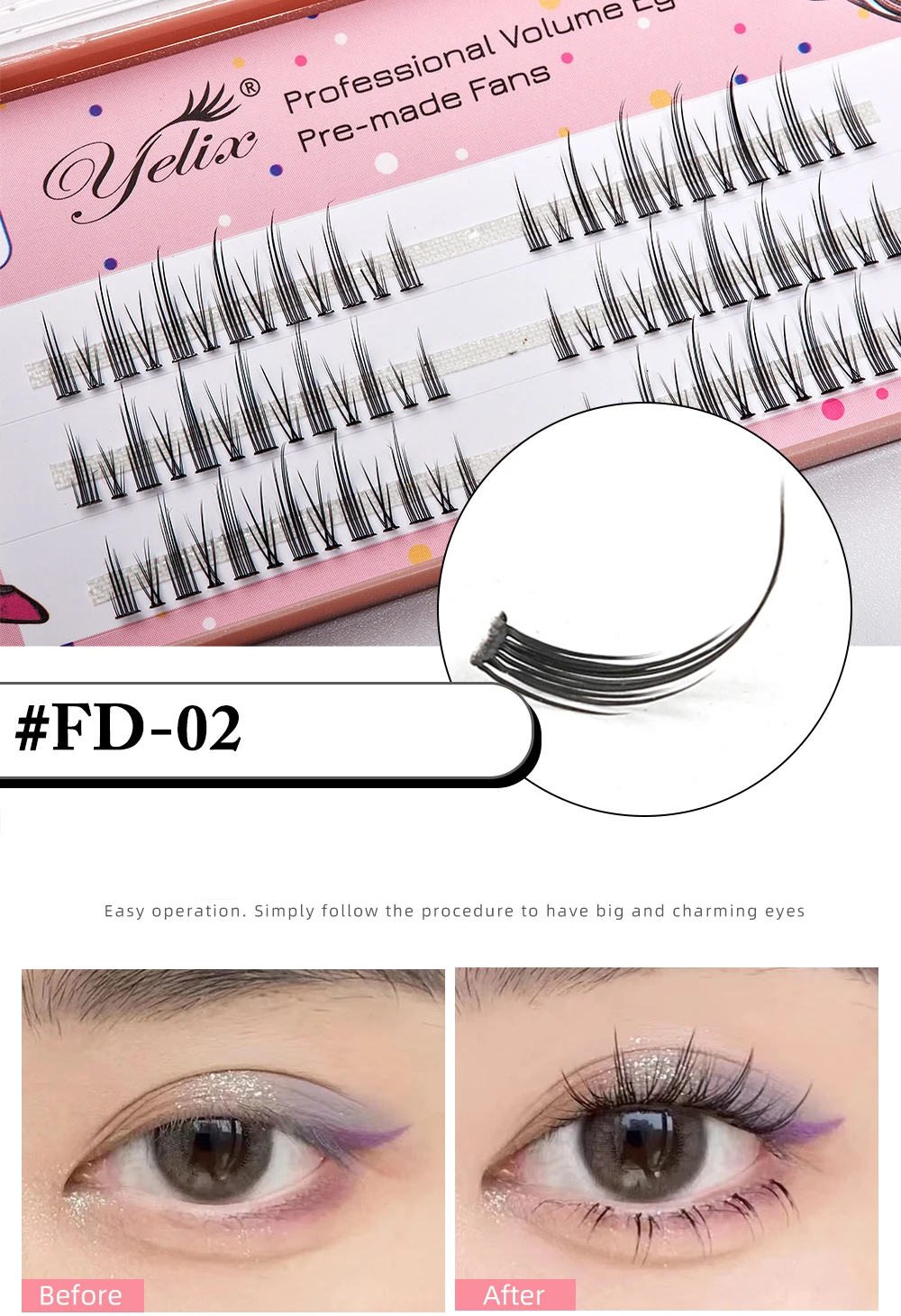 Yelix Upgrade A-type Eyelashes Manga Lashes Natural Individual Cluster Quick Diy Eyelash Extensions Kit Cosplay -Zentai shop online S93f8b7599f0342e0b390b2cfd14c2a5f9.jpg