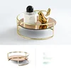 European-style Double-layer Stainless Steel Cosmetic Storage Box Home Desktop Dressing Table Perfume Rack Bathroom Makeup Rack 6