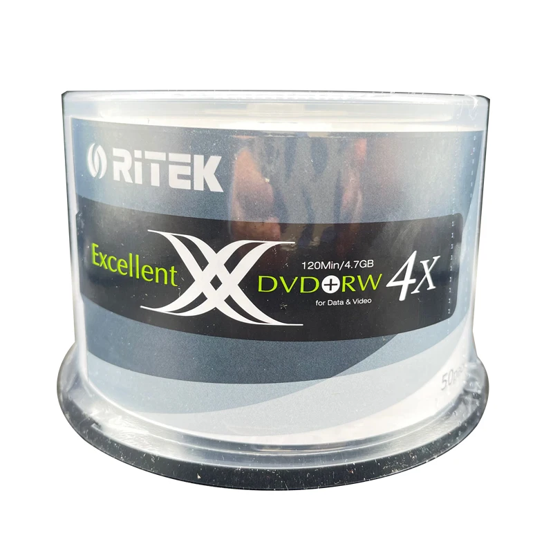Ritek Excellent 1-4X DVD+RW Rewriteable Blank Disc 12CM 120Min/4.7GB Disk For Data And Video 1PCS/2PCS/5PCS