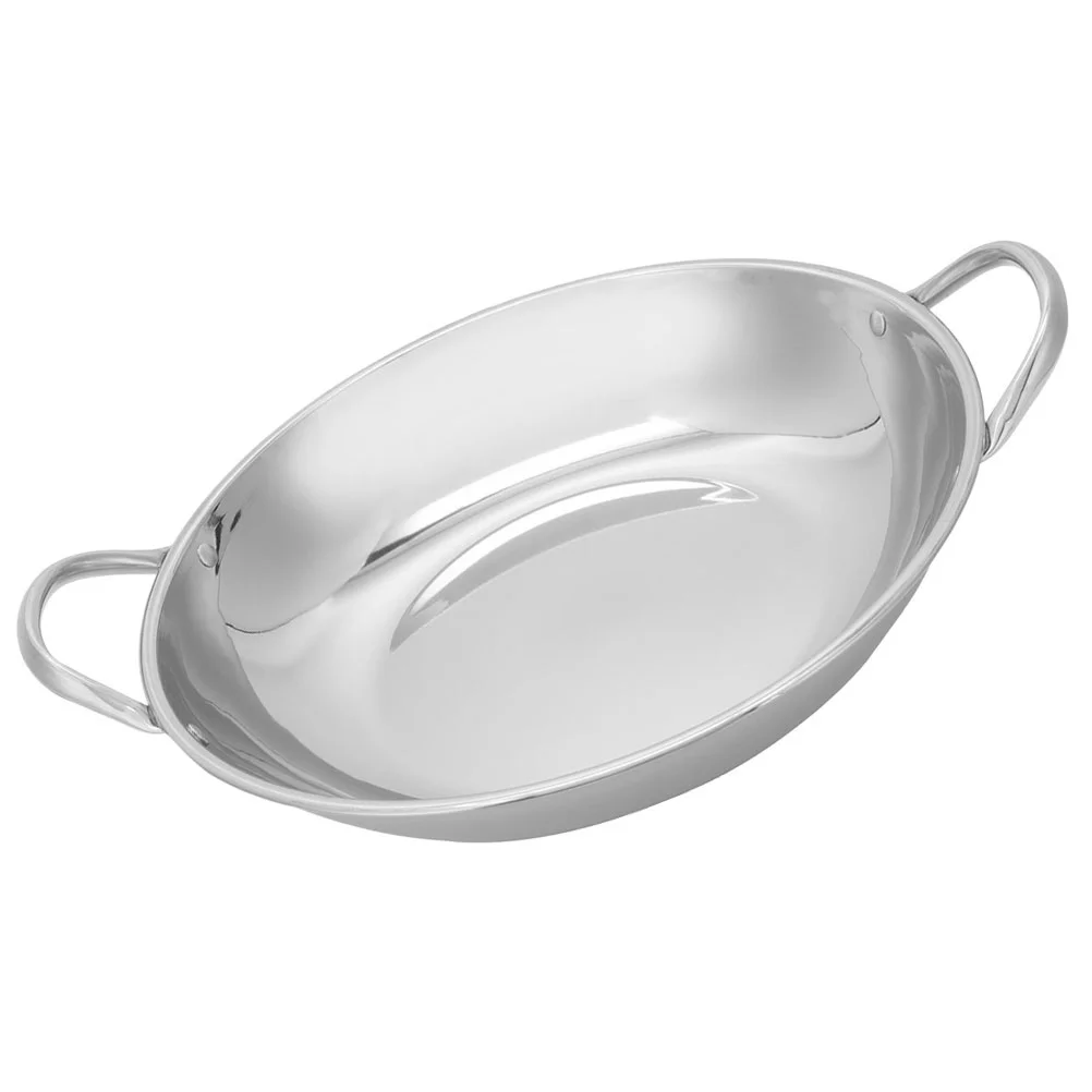 

Stainless Steel Wok Stir Fry Pans Hot Pot Iron Frying Pan Double Handle Chinese Cooking Pot