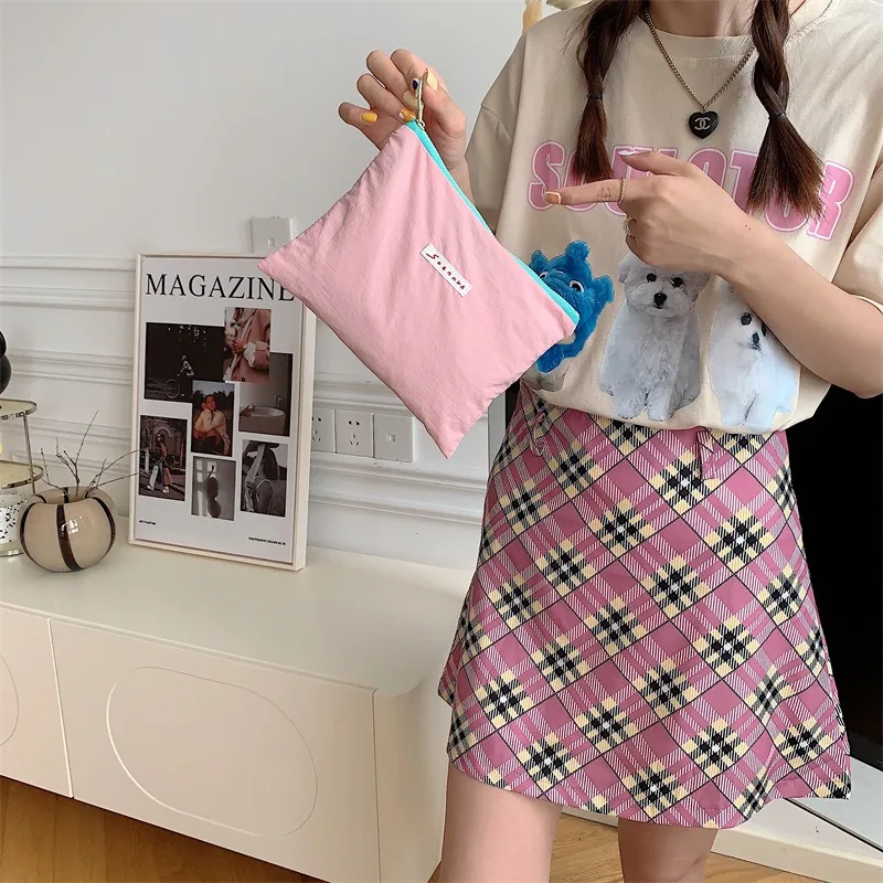 Korean Kawaii Travel Cosmetic Lipstick Coin Purse Storage Bag Cute Makeup Handbags Women Wallet Pencil Case Organizer Pouch Bags 6