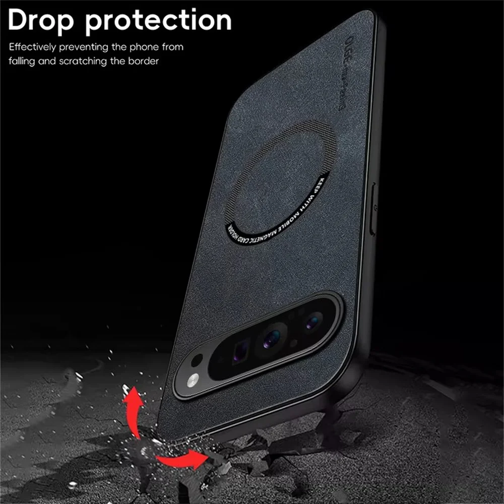 Magnetic Leather Shockproof Phone Case with MagSafe Functionality