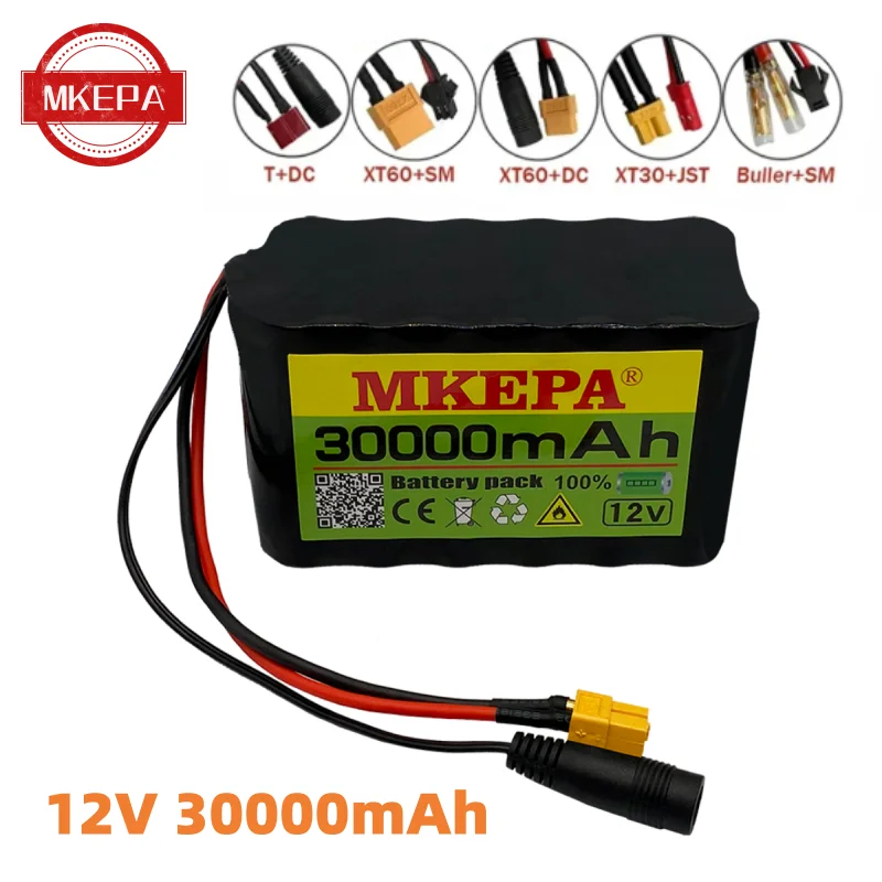 3 S6P 12V 30Ah 40A Bms Orline Battery Pack 18650 Li-Ion 30000Mah Celle Xt60 Dc5521 400Watt Motore Ad Alta Potenza Scooter Light