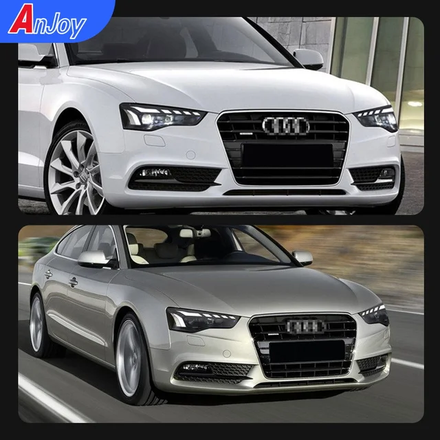 مصابيح إشارة DRL أمامية LED ، ملحقات ترقية التجميع الأمامي ، تصميم RS5 للسيارة ، Audi A5 DRL بدوره-من ، زوج واحد