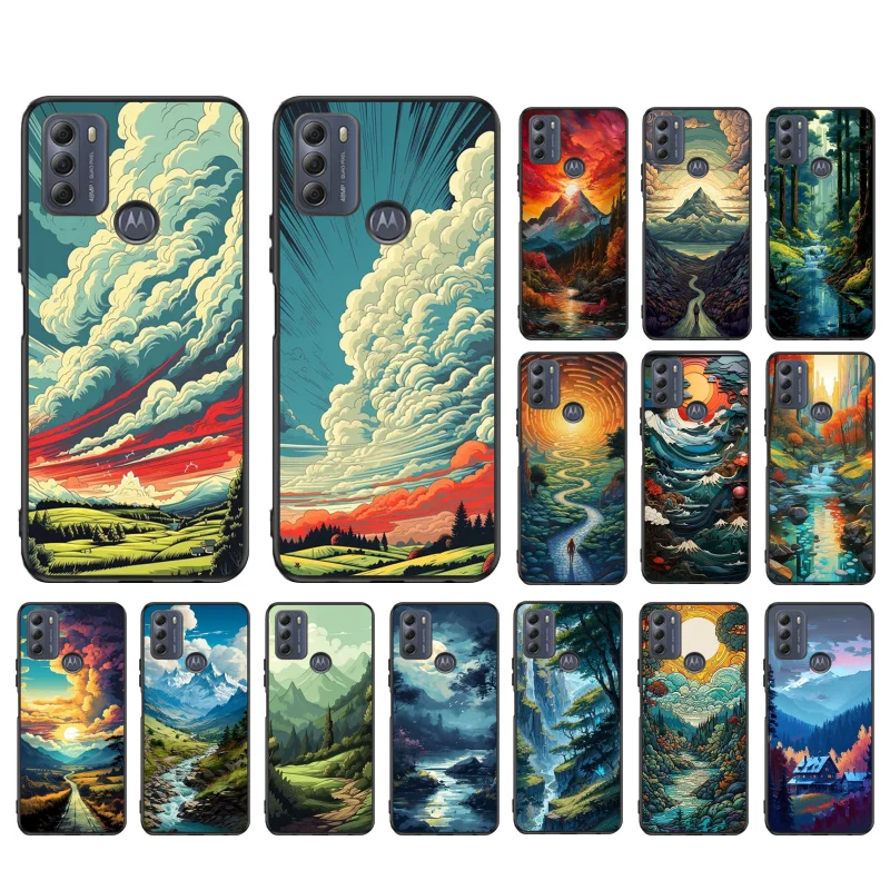 

Landscape Forest Cloud Phone Case For Moto G84 G22 G32 G42 G52 G62 G53 G72 G60 G60S G100 G10 G20 G30 G13 G50 G 5G G Pure