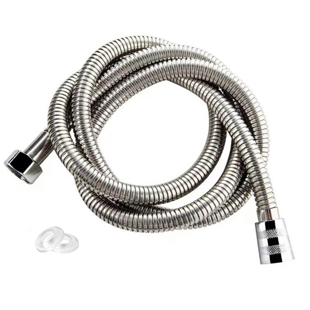 

5m Stainless Steel Shower Hose Sprinkler Inlet Pipe Brass Insert Leak Proof Chrome Finish Designed To Resist High Pressure