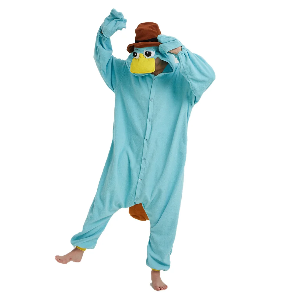

Animals Costumes Duck Cosplay Men Women Kigurumis Festival Funny Suit Onesies Halloween Outfit Party Jumpsuit Blue Overalls