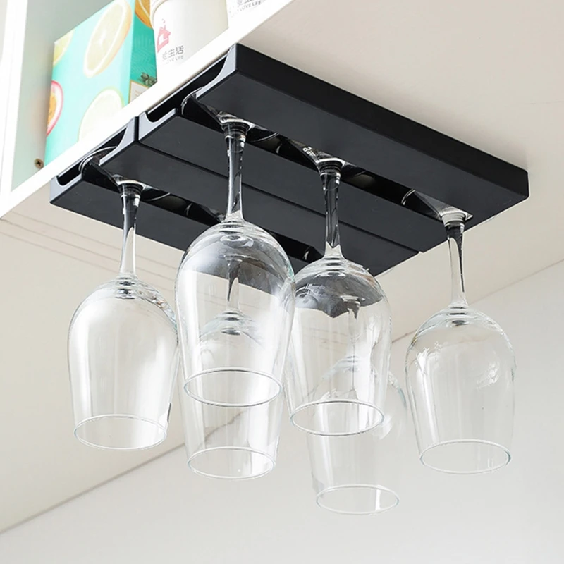 P82D 2 Pcs Wine Glass Holder Champagne Wine Glass Rack Kitchen Hanging