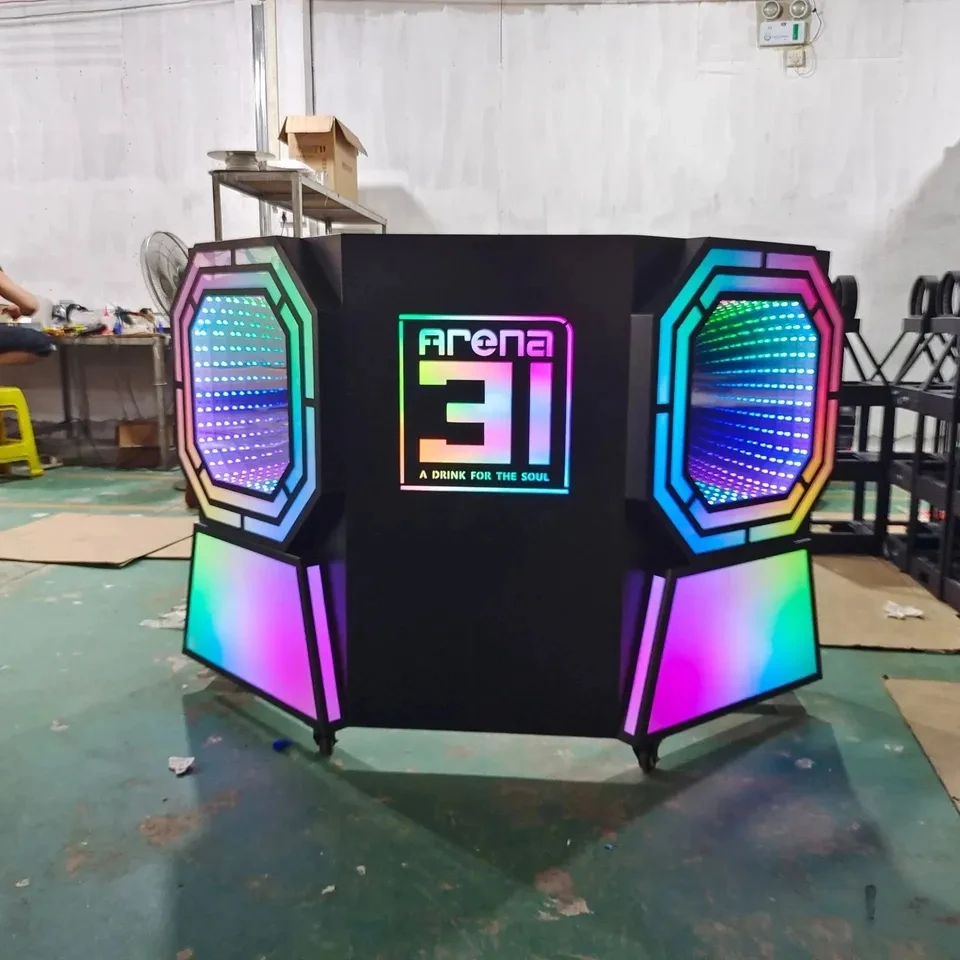 Customized LED DJ facade table dj booth table home bar portable LED dj