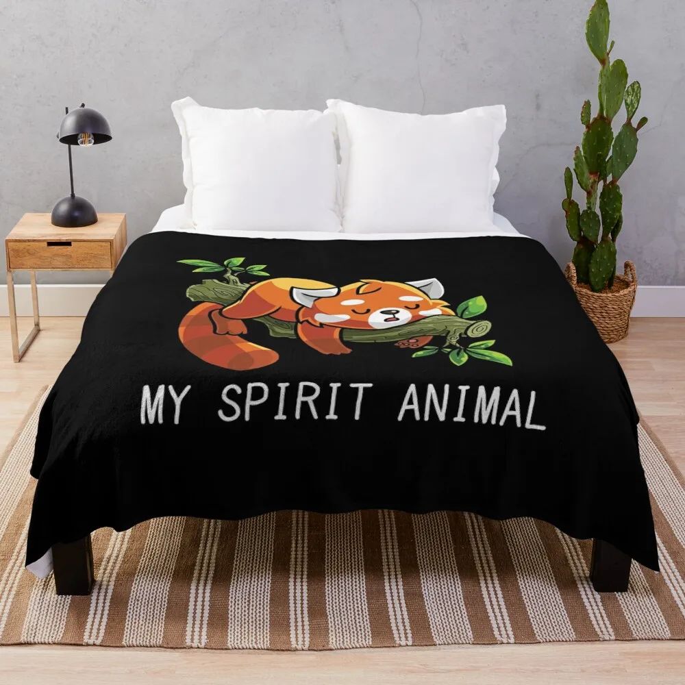 

Red Panda Spirit Animal Throw Blanket sofa bed Personalized Gift Luxury Throw Travel Soft Plaid Blankets
