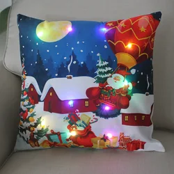 Festive LED Christmas Pillow Covers - Illuminated Holiday Decor (Xmas Pillowcase)