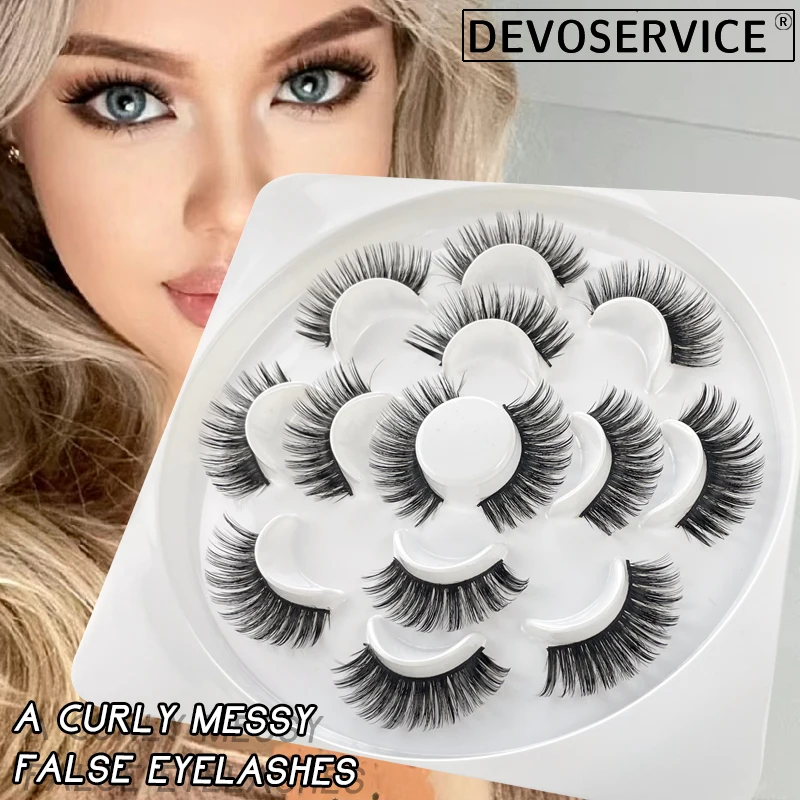 7Pairs New False Eyelash 3D Faux Mink Lashes Natural Volume Eyelashes Extension Supplies Maquillage Makeup Tools Gift Wholesale 5pairs 3d mink eyelashes false lashes natural handmade volume soft eye lashe fake eyelash extension makeup make up tools