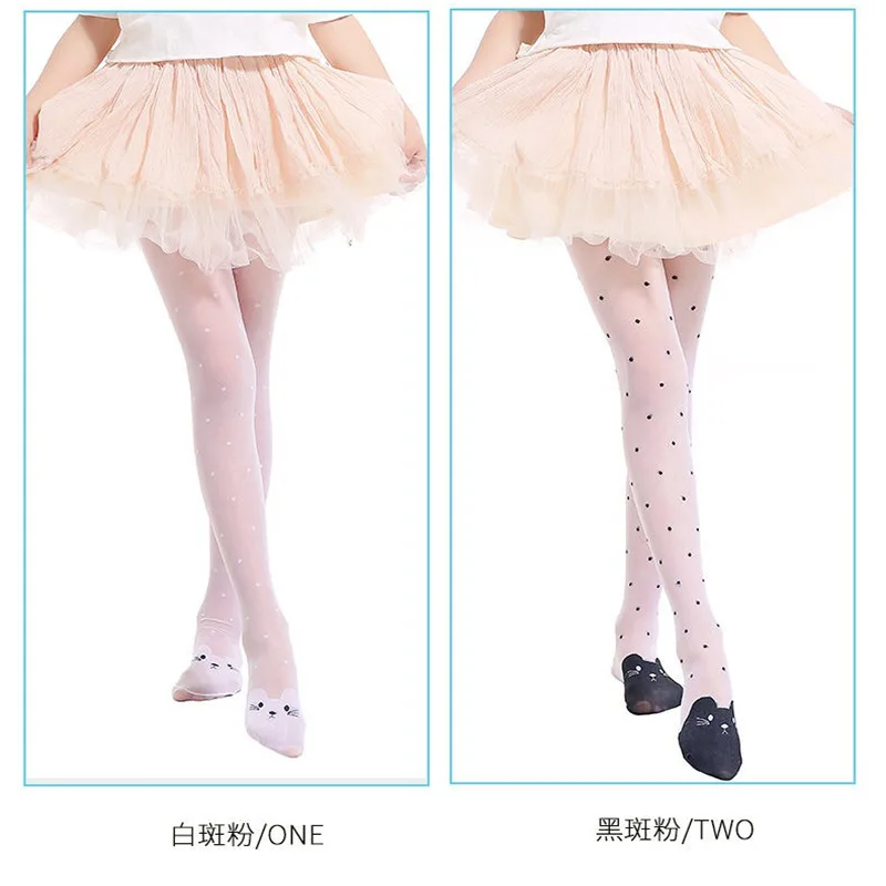 Summer Spring Candy Color Cartoon Girls Pantyhose Ballet Dance Tights for Kids Stocking Children Velvet Solid White Pantyhose