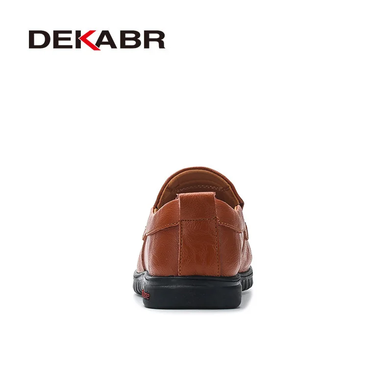 Casual Shoes Leather Shoes DEKABR Genuine Leather Men's Loafers Luxury Men Casual Shoes Fashion Driving Shoes Breathable Slip on Moccasins Size 37~47