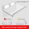 Transparent Acrylic U-shaped Wall Mounted Storage Rack Kitchen and Bathroom Walls L Do Not Require Perforated Storage Racks 1