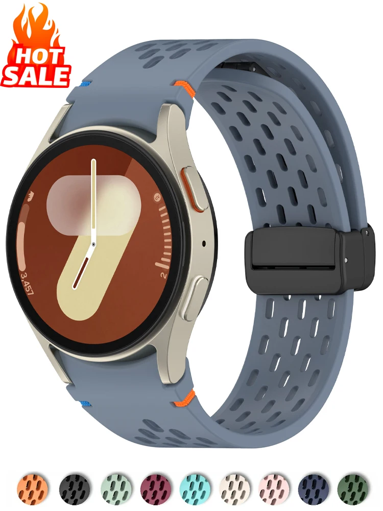 Magnetic Silicone Smartwatch Strap with No-Gap Design