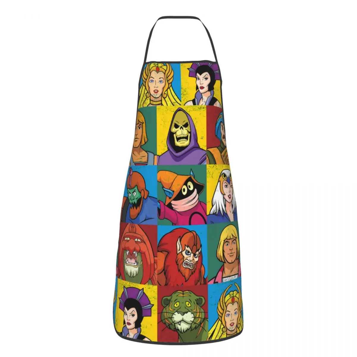 

Unisex He-Man And Friends Kitchen Chef Cooking Baking Apron Women Men Masters of the Universe Tablier Cuisine for Painting