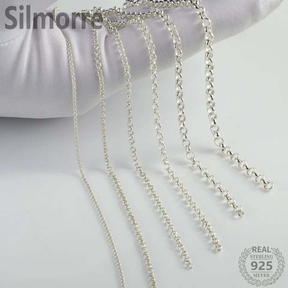 DORANA Catena Collana In Argento Sterling 925 - Cordoncino Intrecciato 1,5 Mm - Varie Lunghezze - 2
