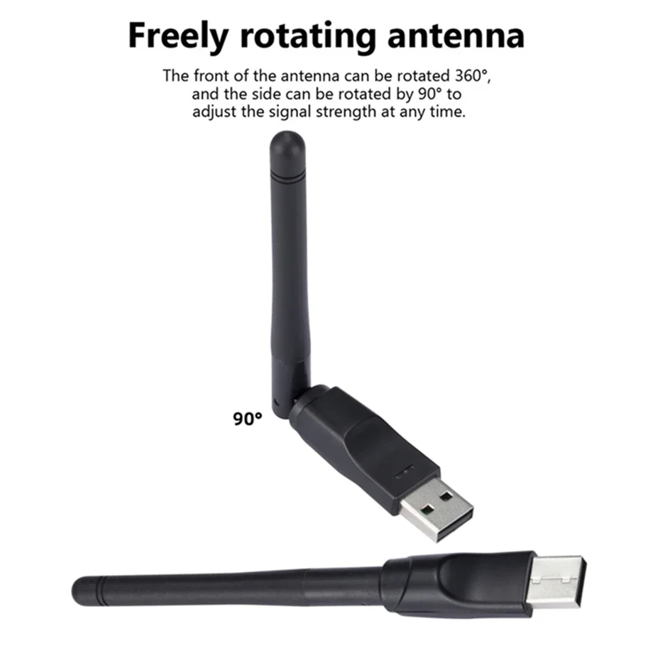 150Mbps Wireless MT7601 Chip Card USB Network Adapter With Antenna Computer USB WIFI Receiver Dongle for PC Laptops
