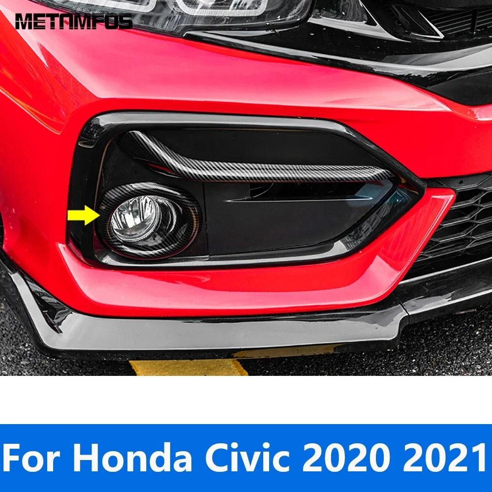

Автомобильные аксессуары для Honda Civic 2020, 2021, внешняя передняя противотуманная фара из углеродного волокна, крышка противотуманной фары, противотуманная фара, протектор бампера