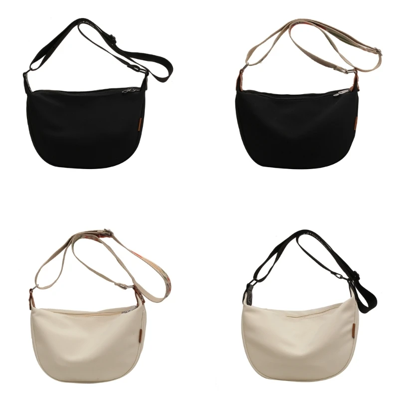 

Trendy Dumpling Canvas Bag with Adjustable Strap Single Shoulder Bag E74B
