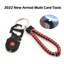 Outdoor Pocket Multi Card Tools EDC Portable LED Light, Hex Screwdriver,keychain,Bottle Opener, Wrench Gifts for Men