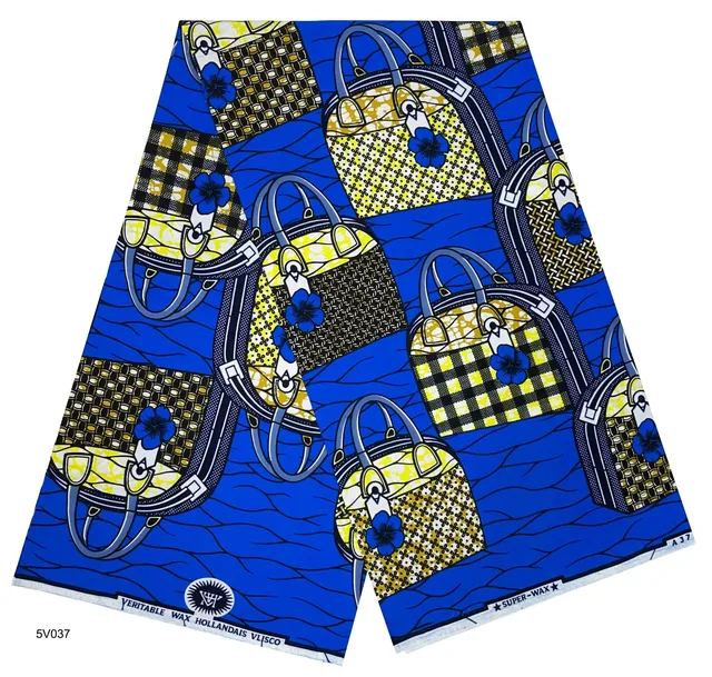 African Fabric Wholesale 6 Yards Wax Prints For Dress Sewing 6