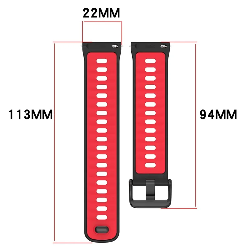Premium Silicone Sport Strap - 22mm Watchband Bracelet