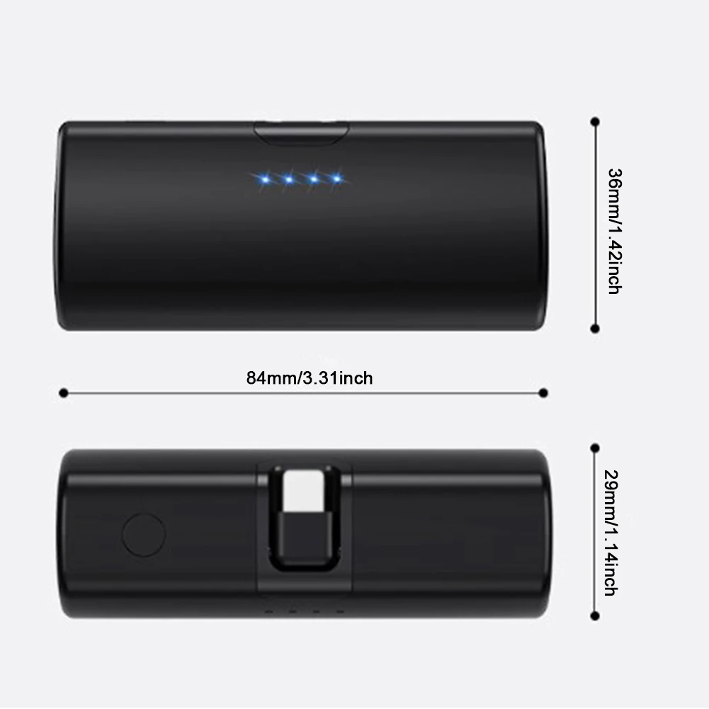5000mAh Mini Power Bank LED Flashlight Portable Phone Charger External Phone Power Bank for iPhone 15 14 13 Type-C Fast Charging 6