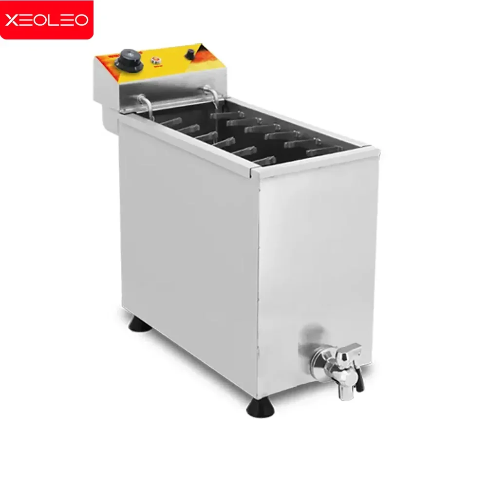 XEOLEO 3000W C﻿ommercial Electric Deep Fryer 25L Cheese Hot Dog Sticks Fryer Electric Korean Mozzarella Corn Dog Fryer Machine 5