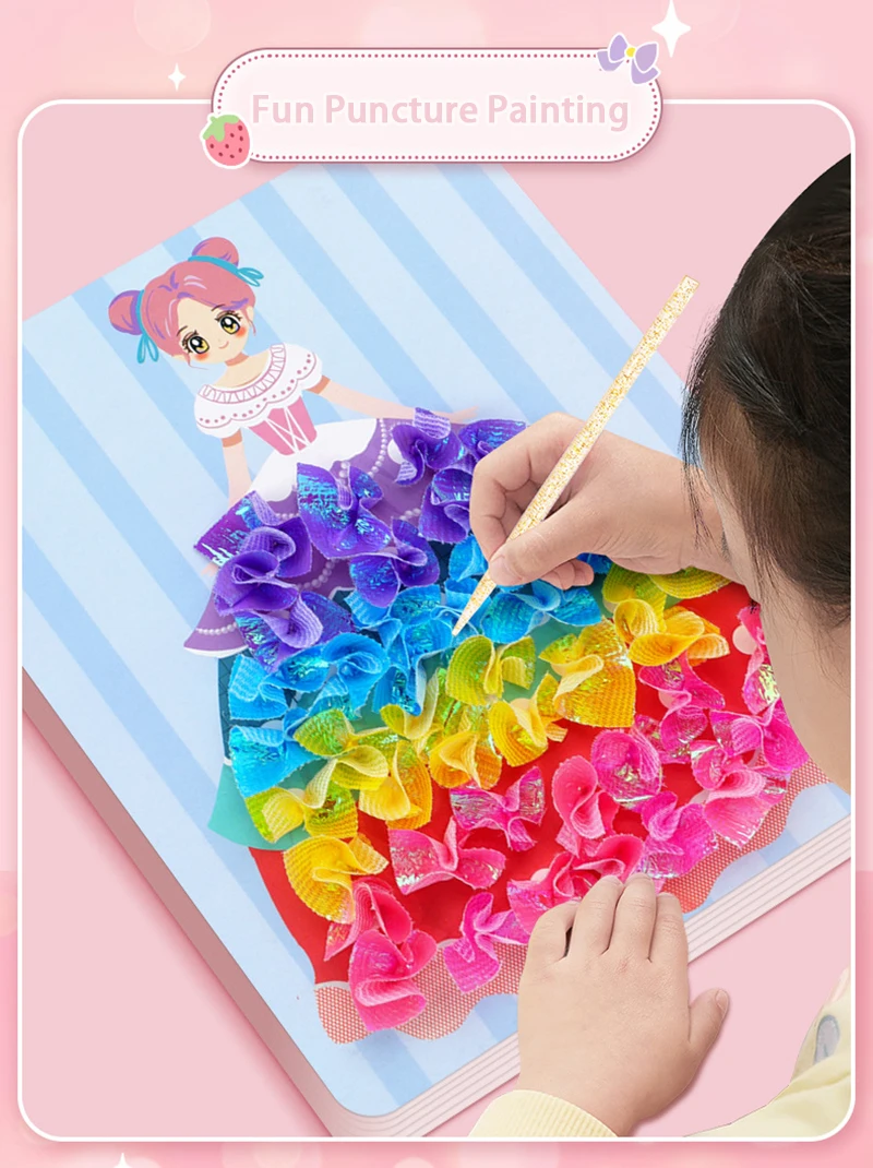 Colourful 3D Princess Dresses with Fabric Poking Fun