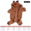 Reindeer Dog Clothes Dog Christmas Costume Reindeer Hoodie Interesting Soft Warm Dogs Winter Pajamas for Christmas Cosplay