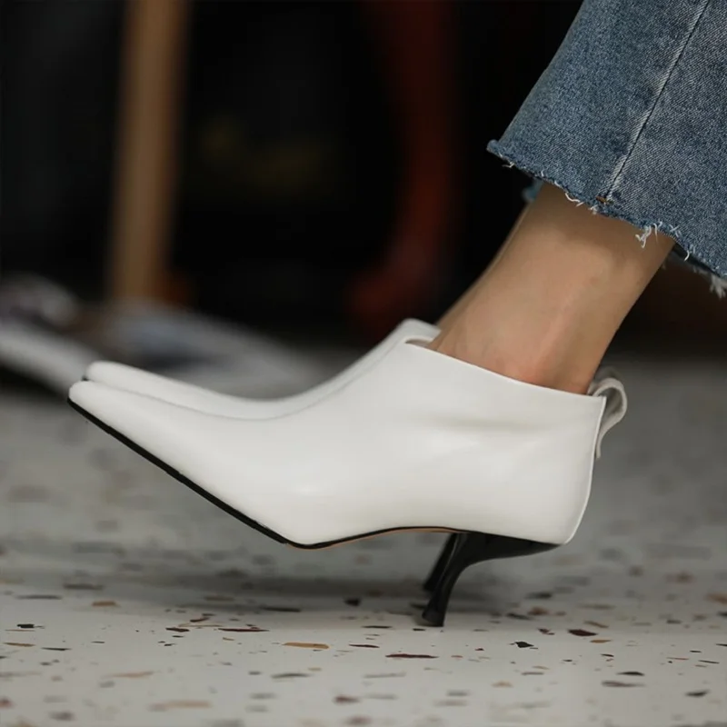 European Sexy Women Shoes Pointed Toe Female White Shoes Size 43