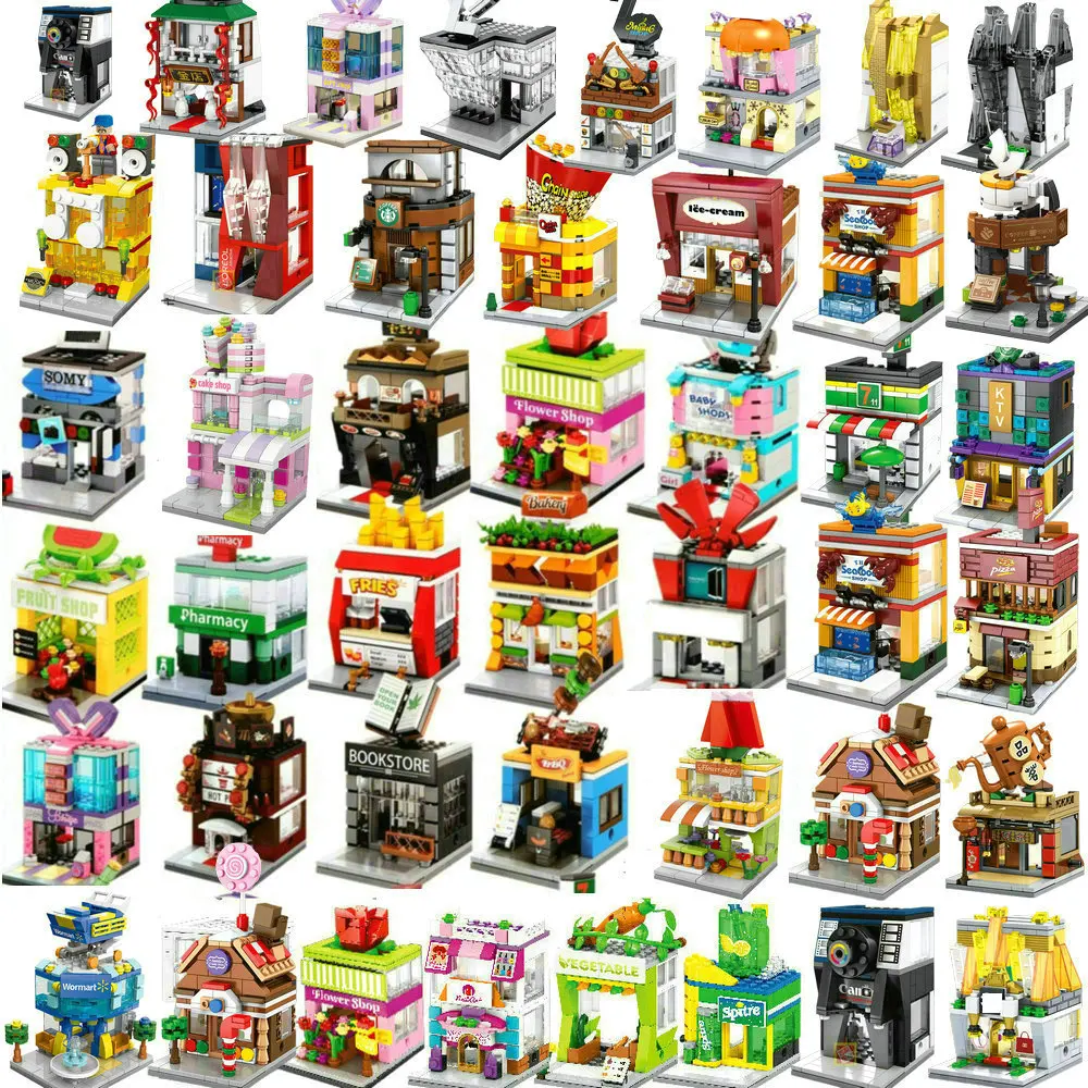 Mini House Building Blocks City Store Street View Snack Street Figures Giocattoli Per Bambini Regali Per Ragazzi E Ragazze Compatibili Con Lego